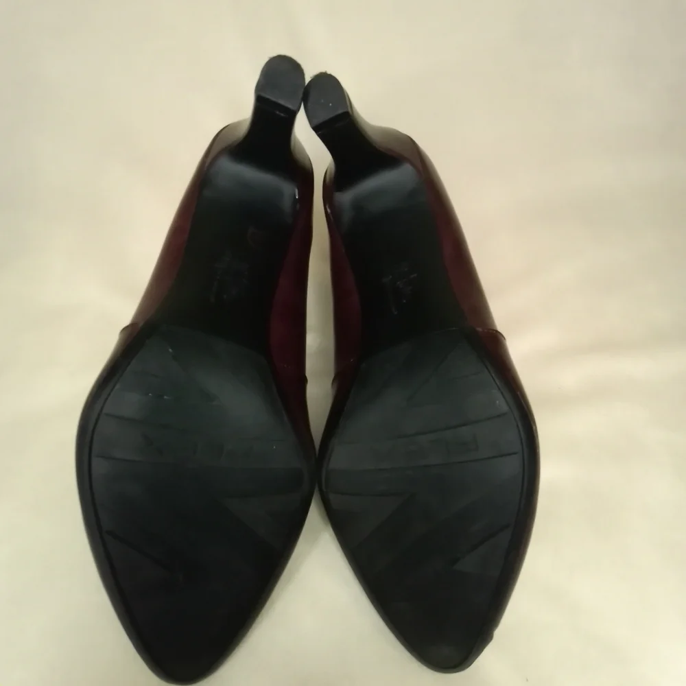 Life Stride Leather Burgundy Georgia Maroon Boho Moto Ankle Boot In Pinot Noir